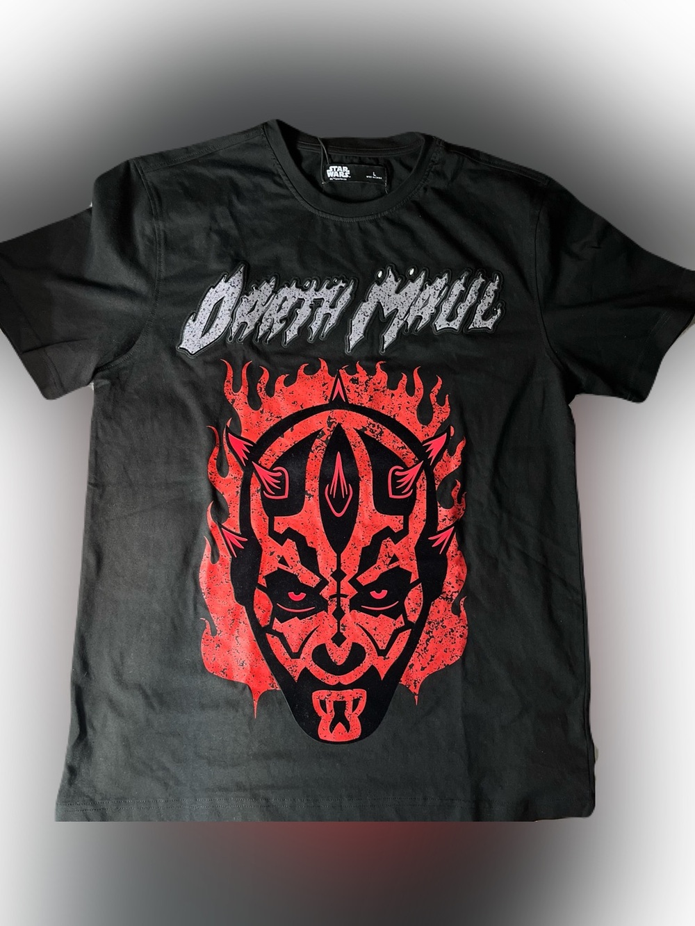 Disney Star Wars Black Short Sleeve Tee with Red Darth Maul Graphic